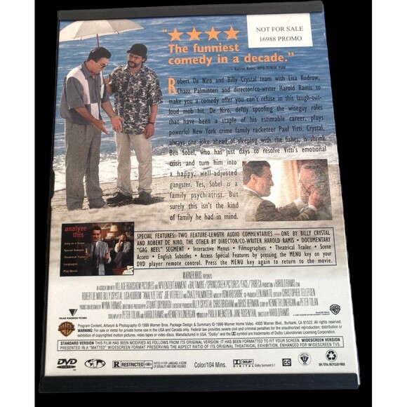 Analyze This DVD, PROMO        Warner Bros       1999 - Picture 2 of 3